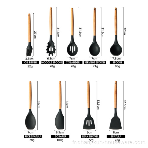 Accessoires de cuisine en silicone Reda 10 outils de cuisine set
